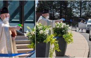 Un preot a binecuvântat credincioșii folosind un pistol cu apă