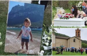 Micuța Greta, fetița româncă găsită înecată într-o piscină din Italia, a fost înmormântată. „Și cerul a plâns astăzi”