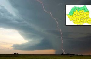 ANM a emis cod galben de vremea rea: ploi torențiale, fulgere și rafale de până la 70 km/h