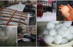 Grindina a făcut prăpăd în Argeș. Pământul a fost acoperit de gheață la Mioveni