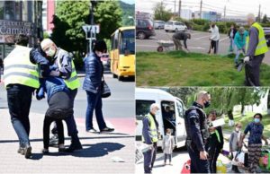 Cerșetori ridicați de pe străzi la Baia Mare și puși să măture orașul. Unii s-au tăvălit pe jos ca să nu muncească