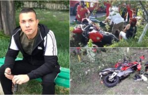 Adrian a intrat cu motocicleta într-un cap de pod și mai mulți copaci: „Dacă n-avea cască, murea pe loc!”