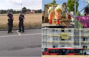 Români înconjurați cu garduri păzite de poliție, în carantină, în Germania: „Rezervă de bere v-ați luat?”