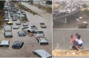 Imagini teribile în Palermo, doi oameni au murit înecați în mașină după cea mai puternică ploaie din istoria oraşului