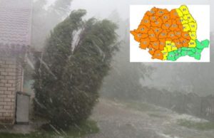 Alertă meteo de vijelii, ploi și grindină. Coduri galben și portocaliu în aproape toată țara