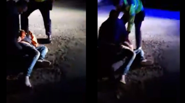 Oltean călcat în picioare de doi polițiști!