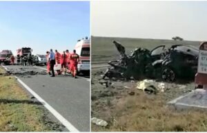 Trei morți la Ghindărești și o victimă în comă luată de elicopterul SMURD, după un impact devastator între două mașini