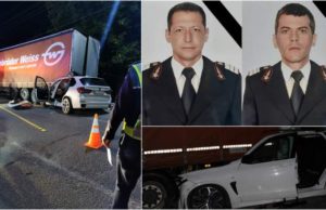 Emanuel și Florin au pierit în BMW-ul intrat sub un TIR. E doliu printre pompieri