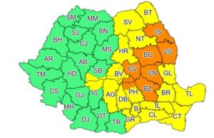 Coduri galben și portocaliu de ploi în jumătate de țară