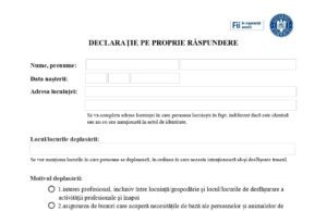 Declarația pe propria răspundere, valabilă de luni. De unde poate fi descărcat documentul