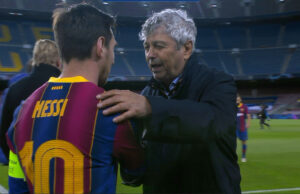 Mircea Lucescu l-a oprit pe Leo Messi chiar înainte de intrarea la vestiare. Momentul surprins pe Camp Nou
