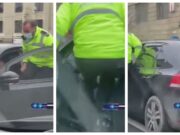 Un șofer a demarat cu polițistul agățat de portiera deschisă, la Cluj-Napoca