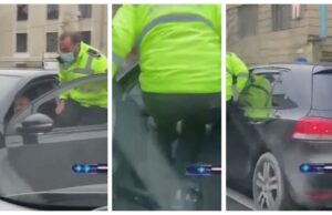 Un șofer a demarat cu polițistul agățat de portiera deschisă, la Cluj-Napoca