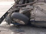 Doi bătrâni, la un pas de moarte în timp ce se întorceau de la cimitir. Mașina lor s-a răsturnat după ce s-a lovit de un alt autoturism