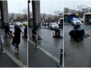 Încătuşaţi şi târâţi de poliţişti în Gara de Nord, pentru lipsa măştii şi scandal: Femeie întinsă pe jos: „Te rog frumos”