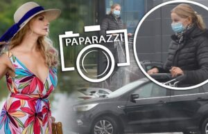 Anastasia Lazariuc, cea mai ”scumpă” la vedere vedetă, surprinsă în ipostaze demne de o veritabilă gospodină. Fie ploaie, fie vânt, artista nu se abate de la treburile casnice.