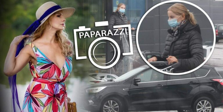 Anastasia Lazariuc, cea mai ”scumpă” la vedere vedetă, surprinsă în ipostaze demne de o veritabilă gospodină. Fie ploaie, fie vânt, artista nu se abate de la treburile casnice.
