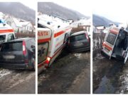 Şoferul unei maşini care a lovit în plin o ambulanţă, în Maramureş, a fugit de la locul accidentului