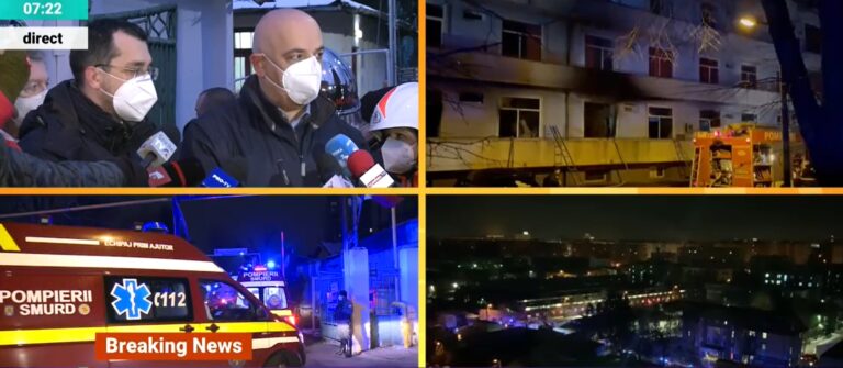 Incendiu la Institutul „Matei Balş”. Zeci de pacienţi, transferaţi la spitalele Floreasca, Universitar, „Sf. Ioan” şi „Sf. Pantelimon”