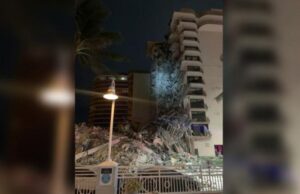 Un bloc de 11 etaje s-a prăbușit parțial. Zeci de salvatori caută supraviețuitori.