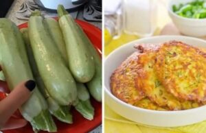 Doamne, ce bunătate mi-a ieșit – 2 ouă, 7 dovlecei, 300g pesmet, 5-6 căței de usturoi, sare și piper..