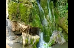 Momentul în care Cascada Bigăr se prăbuşeste