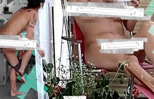 Imagini interzise minorilor! ”Devoratoarea” de fotbaliști a fost surprinsă goală ”pușcă” și în poziții perverse pe balcon!