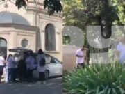 Toți oamenii prezenți la priveghiul lui Petrică Cercel au venit îmbrăcați în alb. Mașina funerară care l-a adus la cimitir are aceeași culoare