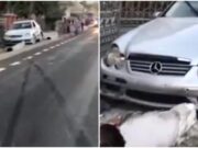 Un tânăr de 26 de ani, fără permis, a băgat în spital două persoane. A lovit în plin banca pe care stăteau