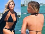 Pare un costum simplu, dar la spate lasă foarte multe detalii la vedere. Loredana s-a îmbrăcat așa cum puține femei ar îndrăzni