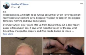 Și-a luat copilul de la creșă cu un mesaj de la educatoare scris cu marker permanent pe burtica celui mic