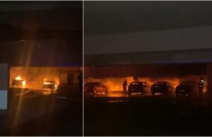 Incendiu devastator în Constanţa. 36 de maşini distruse, sute de locatari evacuaţi