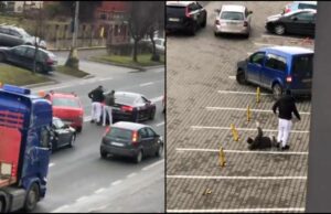 S-au bătut cu pumii şi picioarele în plin trafic