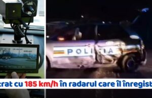 Culmea accidentului: a intrat cu 185 km/h în mașina de poliție care îl înregistra cu radarul!
