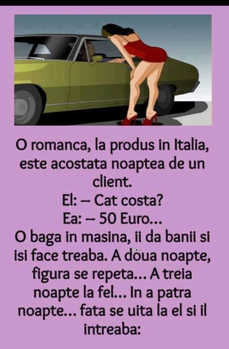 O romanca, la produs in Italia, este acostata noaptea de un client.