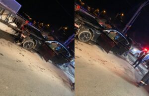 Accident cu 9 răniți în Mediaș, inclusiv un bebeluș. Toți erau înghesuiți într-o mașină care s-a izbit de un cap de pod