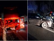Impact frontal între un autocar cu 60 de pasageri și o mașină, la Suceava. Un tânăr de 20 de ani a murit pe loc