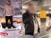 Scandal cu un vlogger cunoscut în parcarea unui mall. Ce i-a făcut paznicul după ce a parcat pe 3 locuri