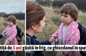 Fetiță de 3 ani, în pijamale și cu ghiozdanul în spate, găsită de polițiști pe marginea unui drum!