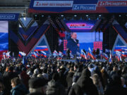 BBC: Unii oameni spun că au fost obligați să vină pe stadionul Lujniki, la mitingul lui Putin