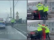 Șofer fugar, scos din mașină cu forța și imobilizat, după o urmărire ca în filme la Craiova
