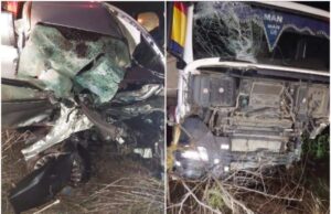O femeie de 38 de ani a murit după ce s-a izbit cu mașina de două TIR-uri, în Ialomiţa. Autoturismul a fost zdrobit
