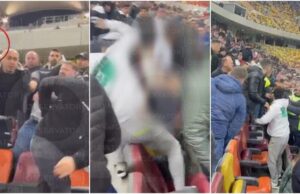 „Luciane, gata, băi! Opreşte-te!”. Suporter snopit în bătaie de nepotul lui Becali, pe Arena Naţională, după meciul dintre FCSB şi Universitatea Craiova