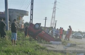 Accident grav în judeţul Gorj! Un bărbat de 72 de ani a murit, după ce a lovit un cap de pod și apoi s-a răsturnat cu maşina