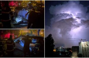 Cod portocaliu de averse și vijelii în Capitală și trei județe. Primele imagini cu potopul din Bucureşti