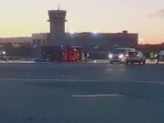 Mașină de pompieri, răsturnată pe Aeroportul Internațional Henri Coandă București