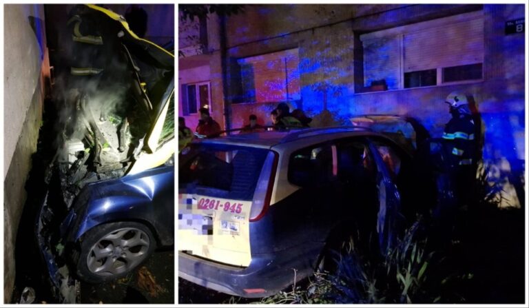 Un tânăr din Satu Mare a intrat cu maşina în scara unui bloc. Bărbatul a murit pe loc