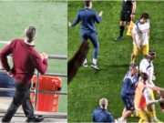 Așa ceva nu s-a mai văzut în fotbalul mondial: Daniel Pancu a sărit să-l bată pe arbitrul meciului România U21 – Elveția U21 și a fost ținut cu greu de fotbaliștii naționalei!