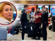 Andreea Esca a cântat imnul Rapidului în aeroport! Vedeta ProTV, călătorie în Dubai alături de giuleșteni. Video