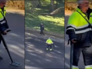 Dorel de Sicilia. Muncitorii au asfaltat în grabă şi gurile de canal pentru vizita preşedintelui. Acum le caută cu detectoare de metale